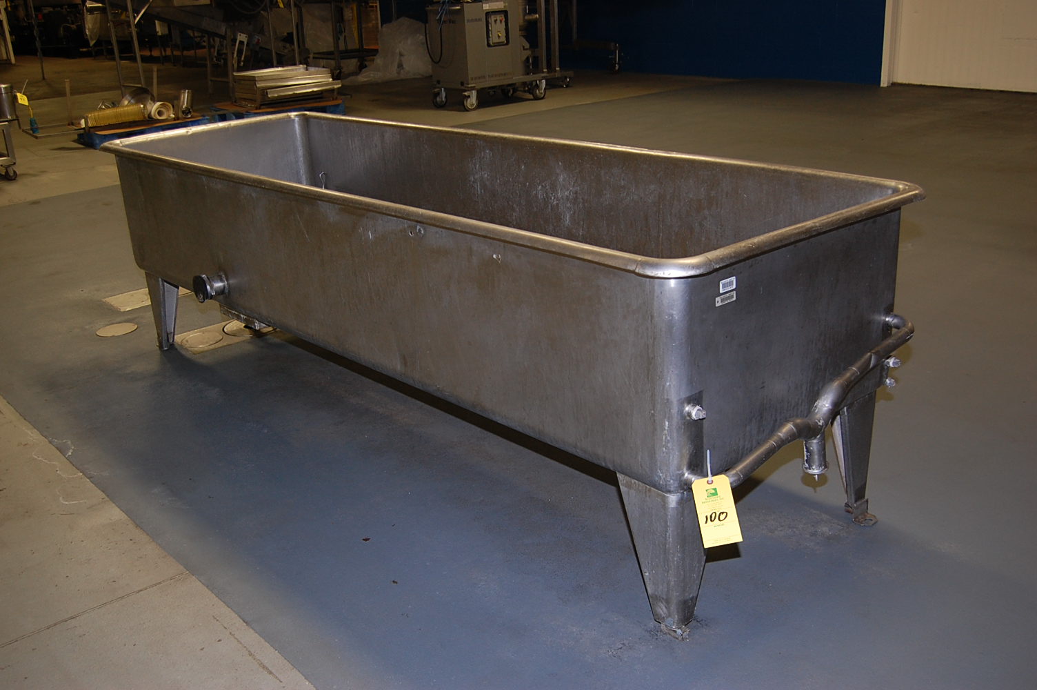 Stainless Steel Tub, 10 ft. Length x 36 in. x 24 in., SS Base, Rigging