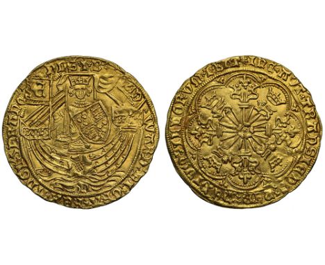 Edward IV, first reign (1461-70), gold "Rose" Ryal of ten shillings, light coinage (1465-70), Norwich Mint, King standing in 