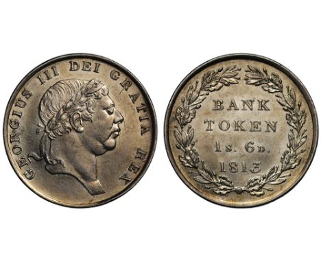 George III (1760-1820), silver Bank Token of Eighteenpence, 1813, second laureate head right, Latin legend GEORGIUS III DEI G