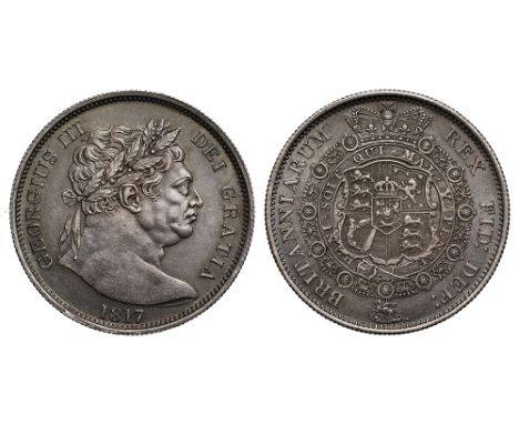 George III (1760-1820), silver Halfcrown, 1817, large “bull” laureate head right, date below, legend and toothed border surro