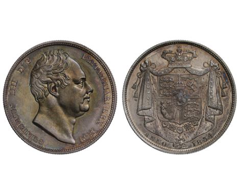 William IV (1830-37), silver Halfcrown, 1834, engraved by William Wyon, bare head right, W W italic script incuse on truncati