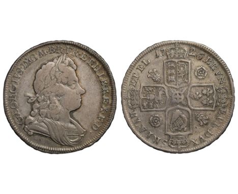 George I (1714-27), silver Halfcrown, 1726, small roses and plumes reverse, laureate and draped bust right, Latin legend and 