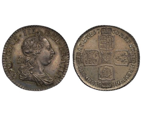 George III (1760-1820), silver Shilling, 1763, so-called Northumberland type, young laureate and draped bust right, Latin leg