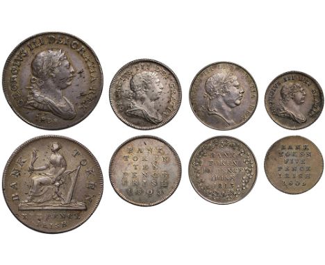 George III (1760-1820), Bank of Ireland issues (4), silver Thirty Pence, 1808, harp points to O on reverse, laureate and cuir