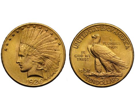 United States of America, gold 10-Dollars, 1926, Philadelphia, Indian head left, rev. eagle, with motto, 16.70g (Fr. 166; KM 