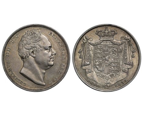 William IV (1830-37), silver Halfcrown, 1834, engraved by William Wyon, bare head right, W W block capitals incuse on truncat