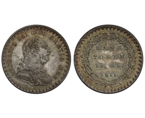 George III (1760-1820), silver Bank Token of Eighteenpence, 1811, first laureate and cuirassed bust right, Latin legend GEORG