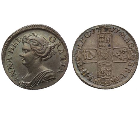 Anne (1702-14), silver Post-Union Sixpence, 1711, draped bust left, Latin legend and toothed border surrounding, ANNA.DEI. GR