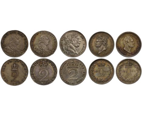 George III (1760-1820), silver Twopences (3), 1792, wire money reverse, small crowned 2, 1800, laureate and cuirassed bust ri