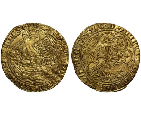 Edward III (1327-77), gold Half-Noble of Three Shillings and Fourpence, second period (1344-46), London Mint, King standing w