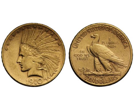 United States of America, gold 10-Dollars, 1910 S, San Francisco, Indian head left, rev. eagle, with motto, 16.70g (Fr. 167; 