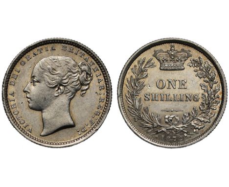 Victoria (1837-1901), silver Shilling, 1872, die number 60, third young head left, plain truncation, legend VICTORIA DEI GRAT