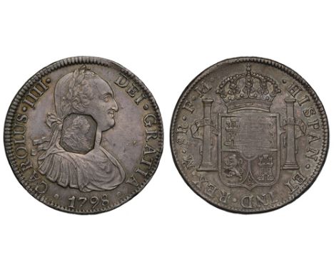 George III (1760-1820), octagonal countermark upon Spanish Eight Reales of King Charles IIII (1788-1808), 1798 FM, struck in 