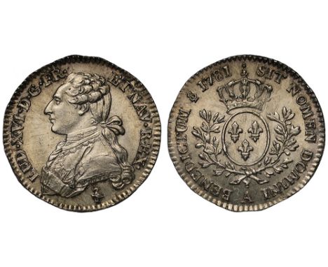 France, Louis XVI (1774-1793), silver 1/5-Ecu (24 Sols), 1781 A, Paris mint, bust left, mintmaster’s mark below (Jean Dupeyro