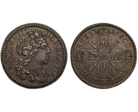 James Prince of Wales as James VIII, silver Pattern Guinea, dated 1716, struck circa 1828 by coin dealer Matthew Young as a r