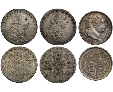 George III (1760-1820), silver Sixpences (3), 1787, varieties with and without hearts, laureate and draped bust right, legend