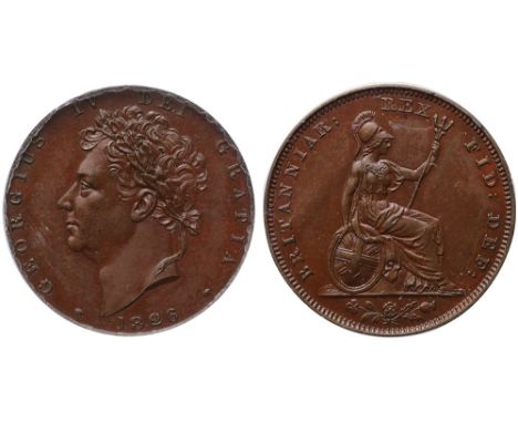 George IV (1820-30), Proof bronzed copper Farthing, 1826, laureate head left, date below, Latin legend and toothed border sur