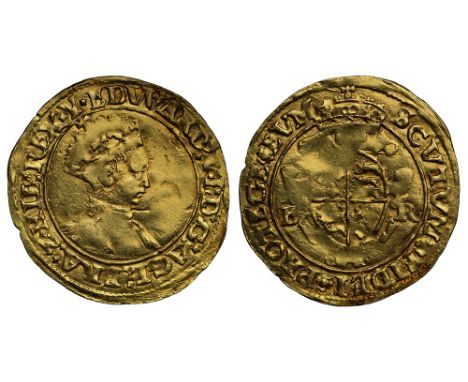 Edward VI (1547-53), gold Crown of five shillings, second period (January 1549 - April 1550), Southwark Mint, crowned bust ri