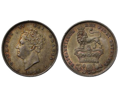 George IV (1820-30), silver Shilling, 1826, second bare head left, date below with rosette either side, legend and toothed bo