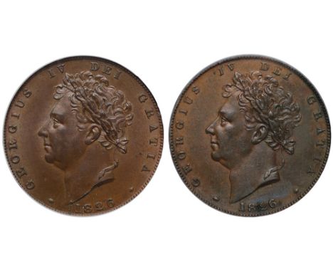 George IV (1820-30), copper Farthings (2), 1826, second issue, bare head left, date below, rev. Britannia seated right with t