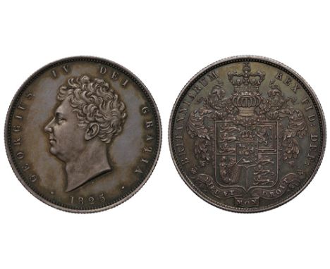 George IV (1820-30), silver Proof Halfcrown, 1825, second bare head left, date below, rosette either side, legend and toothed