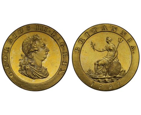 George III (1760-1820), copper gilt Pattern Farthing, 1797, engraved by C H Kuchler, late Soho period, laureate and draped bu