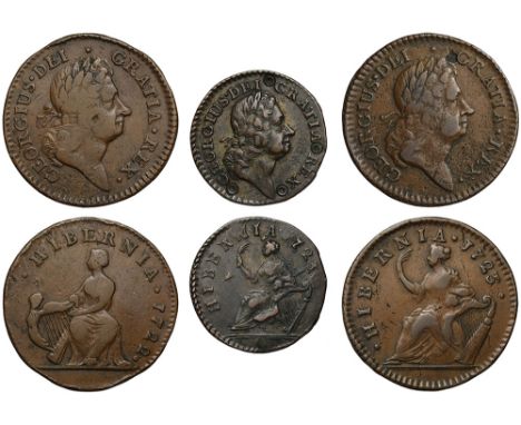 George I (1714-27), William Wood’s coinage, copper Halfpenny, type I, 1722, laureate head right, legend and toothed border su