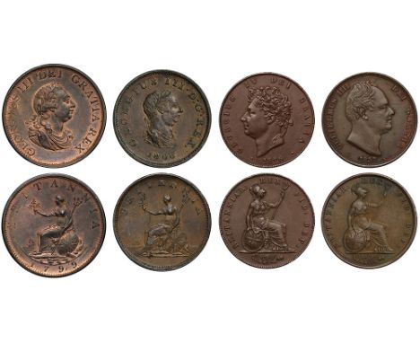 George III (1760-1820), copper Halfpennies (2), 1799, laureate and draped bust right, raised dot on shoulder, legend and toot