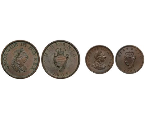 George III (1760-1820), copper Proof Halfpenny, 1805, struck by the Soho Mint, laureate and draped bust right, raised dot on 