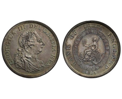 George III (1760-1820), silver Bank of England Dollar, 1804, struck by the Soho Mint entirely over a Spanish Empire Eight Rea