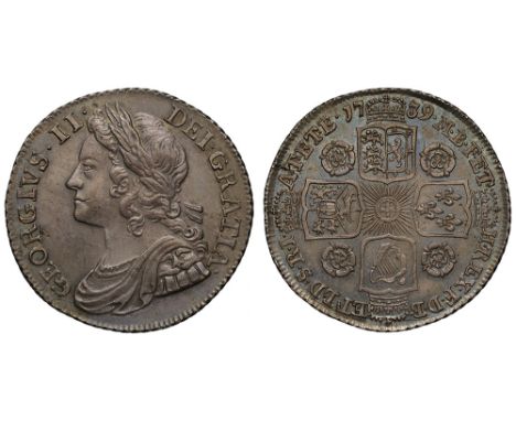 George II (1727-60), silver Shilling, 1739, roses reverse, young laureate and draped bust left, legend and toothed border sur