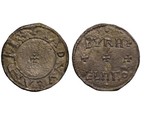 Edward the Elder (899-924), silver Penny, two line type, Moneyer Burhelm, small cross pattée, Latin legend and linear circles