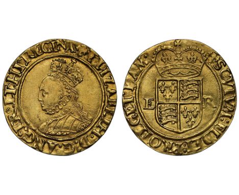 Elizabeth I (1558-1603), gold Half-Pound of ten shillings, second issue (1560-61), crowned bust with long hair left, all with