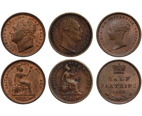 George IV (1820-30), copper Half-Farthing, 1828, laureate head left, date below, Latin legend and toothed border surrounding,