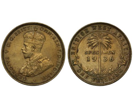 British West Africa, George V (1910-36), tin-brass Specimen Shilling, security edge, 1936H, Heaton Mint (cf KM 12b). Lightly 