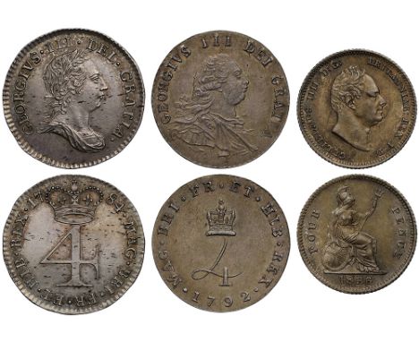 George III (1760-1820), silver Groat or Fourpences (2), 1784, young laureate head right, legend and toothed border surroundin