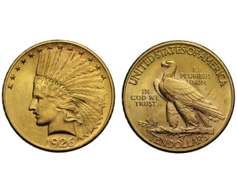 United States of America, gold 10-Dollars, 1926, Philadelphia, Indian head left, rev. eagle, with motto, 16.70g (Fr. 166; KM 