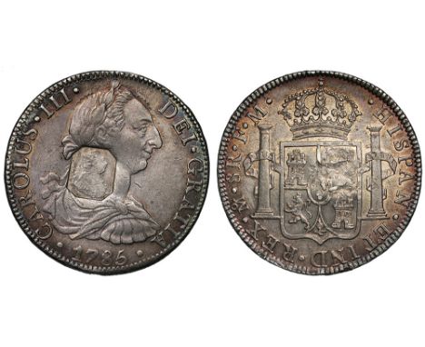 George III (1760-1820), octagonal countermark upon Spanish Eight Reales of King Charles III (1759-88), 1785 FM, struck in Mex