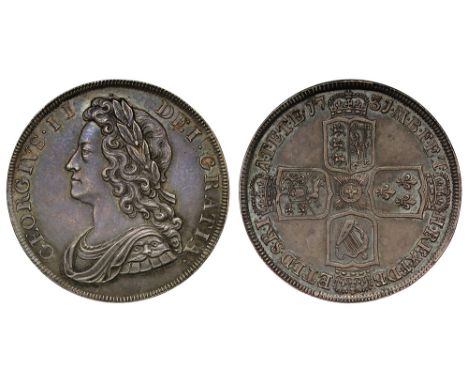 George II (1727-60), silver Pattern Halfcrown, 1731, struck on a slightly convex flan as usual, young laureate and draped bus