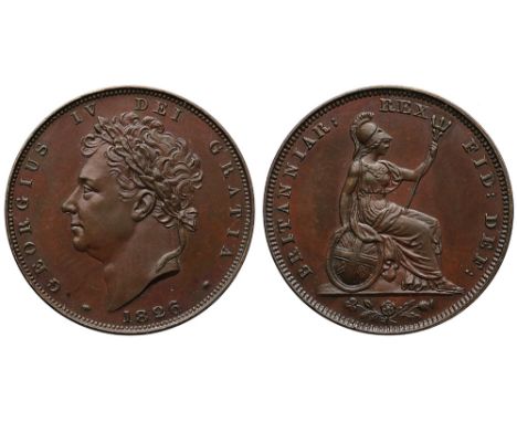 George IV (1820-30), Proof bronzed copper Farthing, 1826, laureate head left, date below, Latin legend and toothed border sur