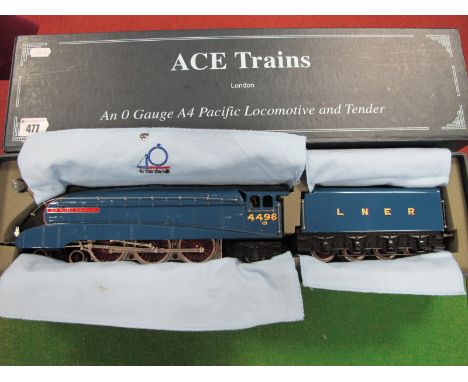 An Ace Trains "O" Gauge A4 Pacific Locomotive and Tender, 'Sir Nigel Gresley', finished in LNER blue, two rail electric, exce