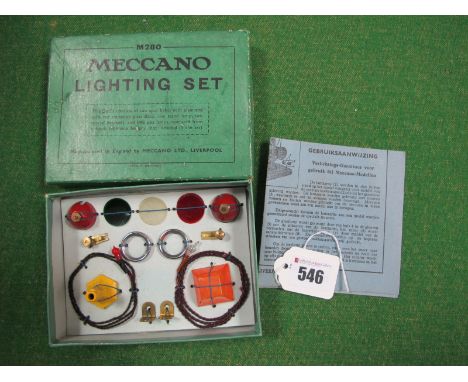 A 1937 Meccano Lighting System,  appears very good, except some fatigue to one item, re-tied, boxed with leaflet.