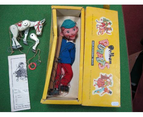 A Pelham Puppet 'SM-Boy', boxed and a Moko 'Muffin The Mule', damaged.