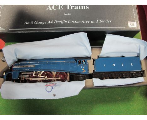 An Ace Trains "O" Gauge A4 Pacific Locomotive and Tender, "Commonwealth of Australia", finished in LNER blue, two rail electr