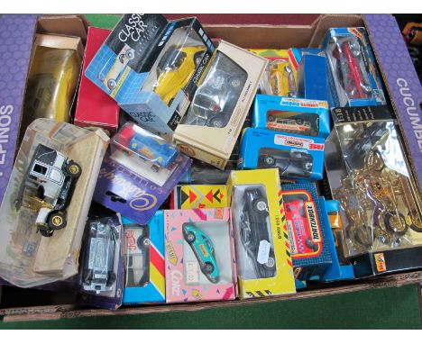 A Quantity of Diecast Model Vehicles, by Matchbox, Majorette, Solido and other, including Maisto 1:18th scale gold edition Ha