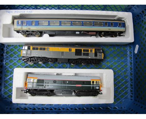 Three 'OO' Gauge Diesel Outline Locomotives, a Class 33 by Lima, a 'Supersprinter' by Lima and a Class 31 by Hornby, all appe
