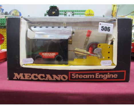 A 1970's Meccano Steam Engine, appears complete, unused, boxed.