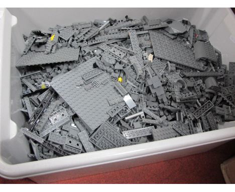 A Large Quantity of Loose Light and Dark Grey Lego.
