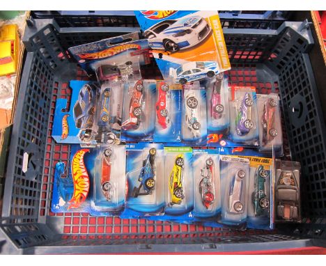 Sixteen Modern Diecast Model 'Hotwheels' Vehcles by Mattel, including 2012 HW Premier, 2004 first editions tooned shift kicke