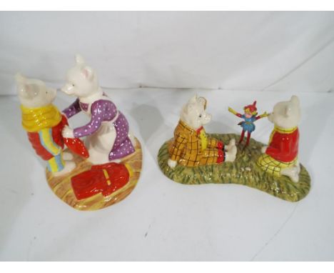 Royal Doulton - two Royal Doulton Rupert the Bear ceramic figural groups, the first entitled The Imp of Spring #0282 of 2500 